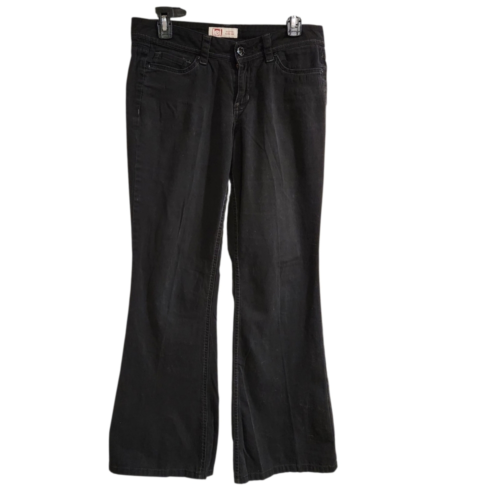 l.e.i. Jeans  Juniors Sz 5 Sophia Hipster Black Flare Leg Low Rise Y2K